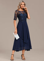 Lorraine | Navy Lace Midi Dress