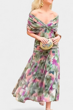 Gloria | Long Floral V-Neck Dress