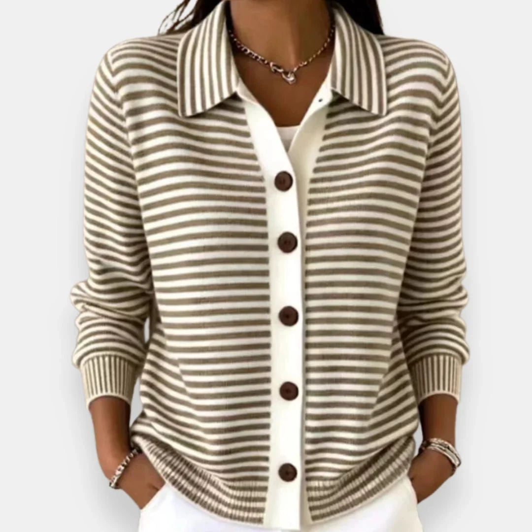 NOLA | CLASSIC STRIPED BUTTON CARDIGAN