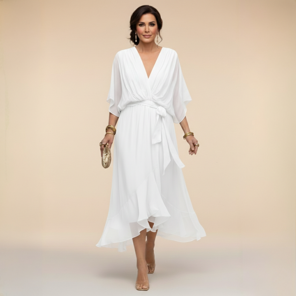 SORENA | ELEGANT V-NECK MAXI DRESS