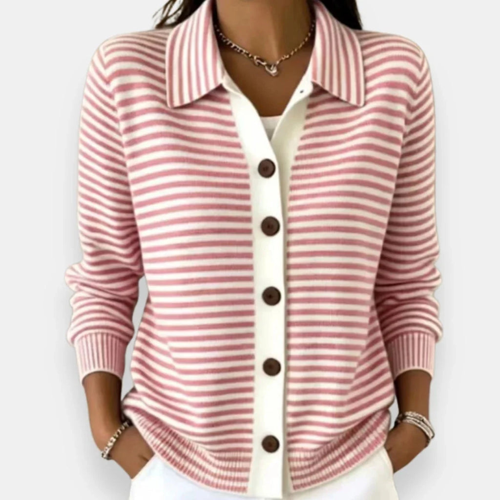 NOLA | CLASSIC STRIPED BUTTON CARDIGAN