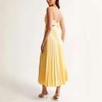 Haley | Women's Pleated V-Neck Maxi Dress