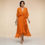SORENA | ELEGANT V-NECK MAXI DRESS