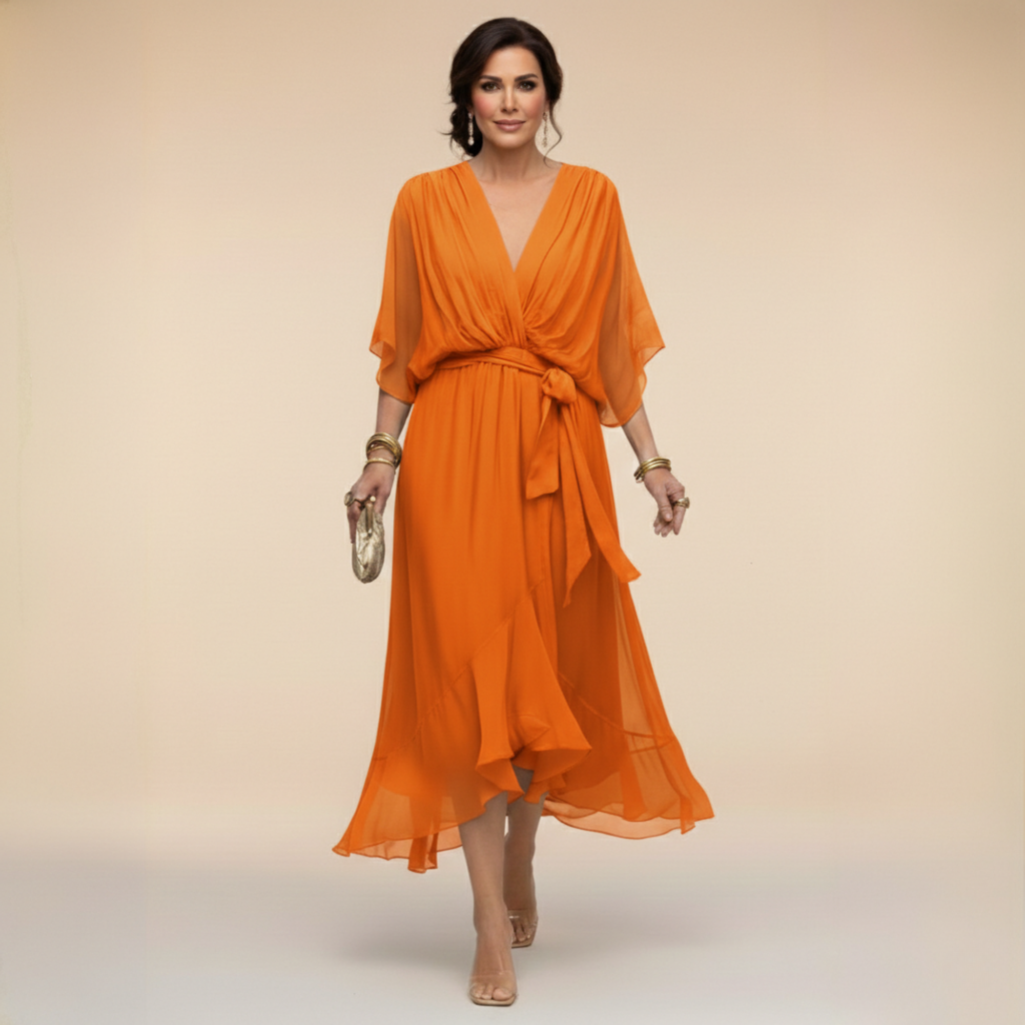 SORENA | ELEGANT V-NECK MAXI DRESS