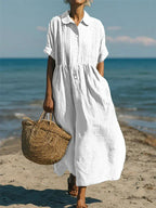 Alice | Cotton Button Shirt Dress