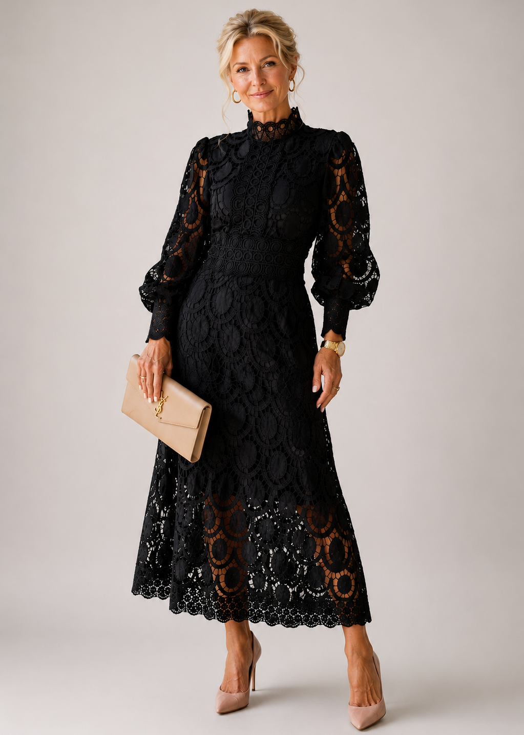 Rose | Lace Midi Dress