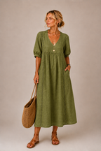 Ciara – Linen Blend Midi Dress