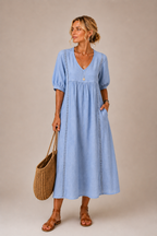 Ciara – Linen Blend Midi Dress