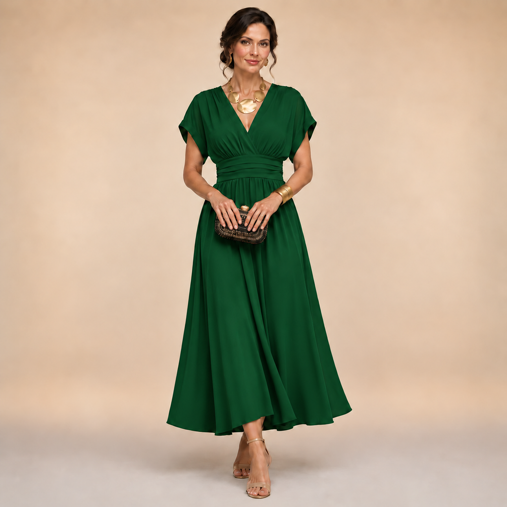 The Amelia Wrap Midi Dress – Timeless Elegance with a Flattering Feminine Fit