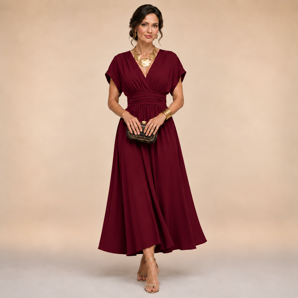 The Amelia Wrap Midi Dress – Timeless Elegance with a Flattering Feminine Fit