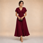 The Amelia Wrap Midi Dress – Timeless Elegance with a Flattering Feminine Fit