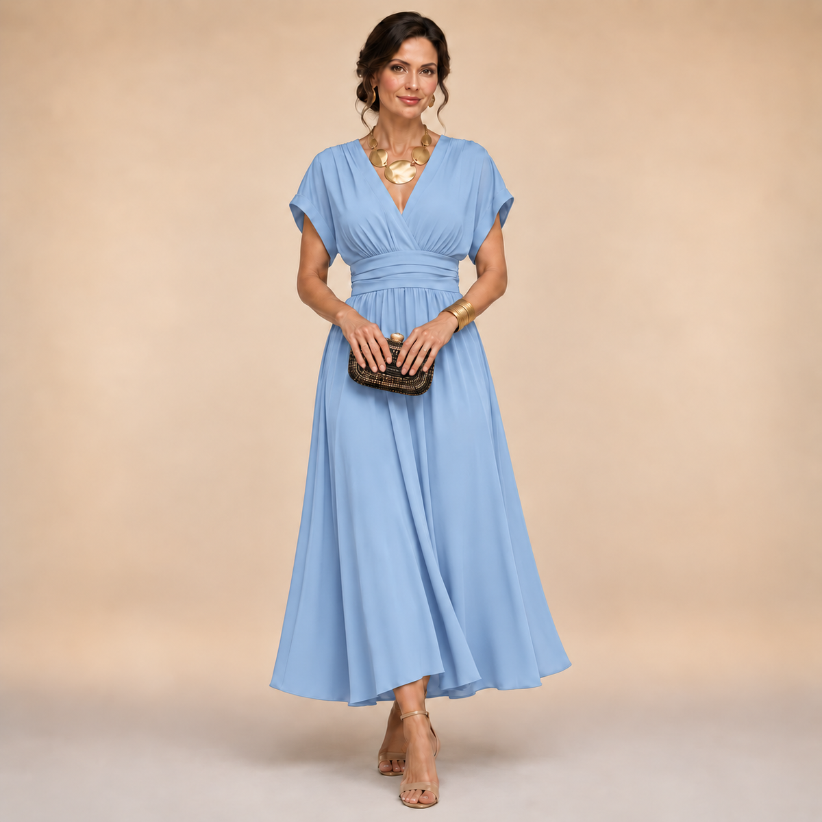 The Amelia Wrap Midi Dress – Timeless Elegance with a Flattering Feminine Fit