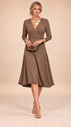 Naomi | Solid V-Neck Cross Waist Ruched Long Sleeve Midi Maxi Dress