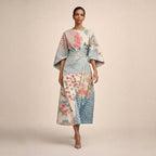 CLEMENTINE | Floral Midi with Sculpted Waist and Airy Elegance