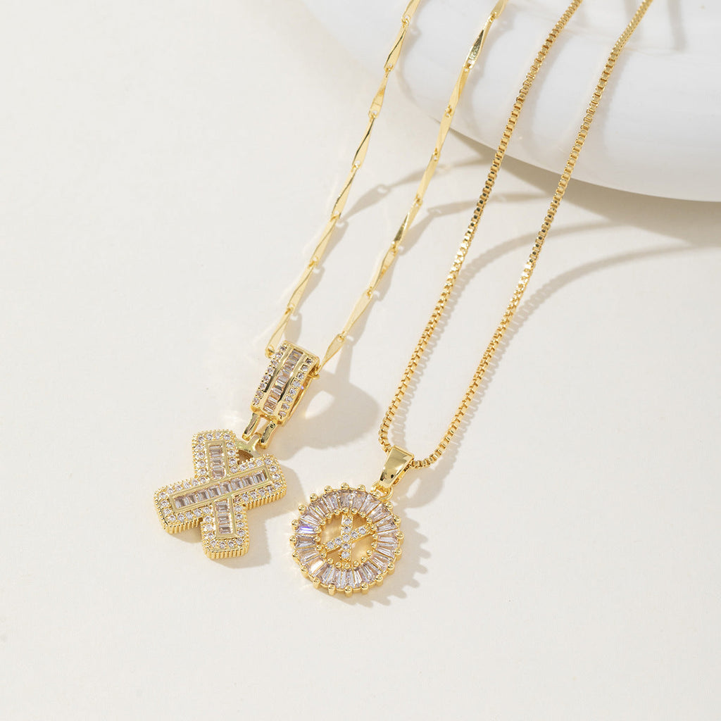 AISHA™ - Elegant 2-Pack Initial Letter Pendant Necklaces