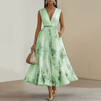 Elaine | Elegant Pleated Maxi Dress
