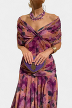 Gloria | Long Floral V-Neck Dress