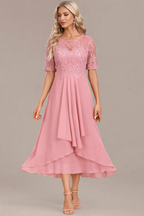Lorraine | Navy Lace Midi Dress