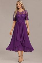 Lorraine | Navy Lace Midi Dress