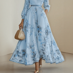 Elaine | Elegant Pleated Maxi Dress