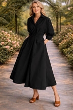 Romilly™ | Wrap-Front Flowing Midi Dress