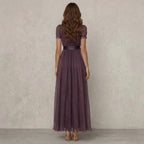 Flavia | Long Lace Neck Dress