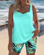 Daphne™ | Bright Ribbed Tankini Shorts