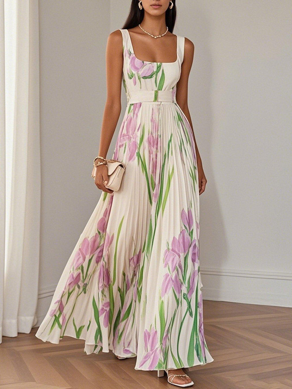 Serelina | Women’s Pleated Maxi Dress