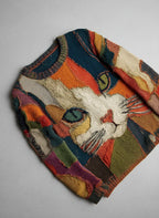 Zaira™ | Artistic Cat Patchwork Top