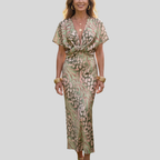 CLARANDRA | COPPER MIDI DRESS