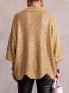 Isadora™ | Oversized Collared Cardigan With Large Metal Buttons